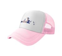 UVBDF Sombreros de sol con estampado de mapa de la bandera del estado de Virginia, sombreros clásicos de camionero con parte trasera de malla, gorras de béisbol ajustables para viajes diarios, rosa