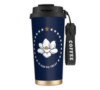 UVBDF Taza de café de viaje con la bandera del estado de Mississippi en acero inoxidable, tapa de fugas, taza térmica para café helado, bebidas calientes