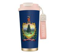 UVBDF Taza de café de viaje con la bandera del estado de Vermont en acero inoxidable, tapa con fugas, taza térmica para café helado, preparaciones calientes
