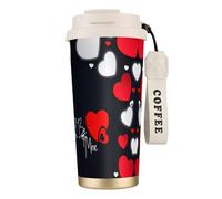 UVBDF Taza de café de viaje de acero inoxidable, tapa de fugas, taza térmica para café helado, bebidas calientes