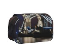 UVBDF Tower Bridge in London Printing School - Estuche organizador de doble capa para lápices, bolsa de papelería para niños, Black, Talla única, Organizador de bolsas