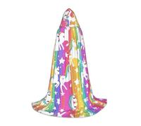 UVBDF Unicornios sobre rayas para feria renacentista, capa con capucha para adolescentes, gótico, medieval, cosplay, teatro