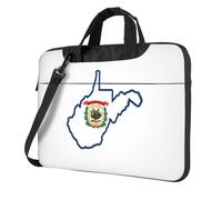 UVBDF West Virginia State Flag Map Print Minimalista Laptop Bag Simple Lightweight Portable Shoulder Bag For Men Birthday Gift, Black, 15.6 inch