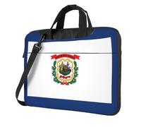 UVBDF West Virginia State Flag Print Minimalista Bolsa de hombro simple ligera portátil para hombres Regalo de cumpleaños, Black, 15.6 inch