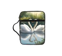 UVBDF White Swans on The Lake - Elegante bolsa de protección de la Biblia impresa resistente al desgaste para viajes, iglesia y clase bíblica
