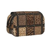 UVBDF Wild Zoo Printing - Estuche organizador de lápices de doble capa para niños, bolsa de papelería para niños, Black, Talla única, Organizador de bolsas
