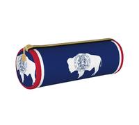 UVBDF Wyoming State Flag - Estuche de papelería escolar, bonito soporte para lápices para niños y niñas, estuche para bolígrafos para personas mayores, regalo para niños, White, Talla única