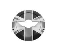 uvcany Mini R50 R52 R53 Tapa del Panel Central del Volante, Adhesivo Central del Volante para Mini Cooper One/S/JCW Serie R R50 R52 R53 2002-2006(Union Jack Gris)