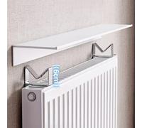 UVCMDUI Balda Radiador, 2 en 1 Cubre Radiadores de Almacenamiento a Prueba de Polvo, Cubreradiadores Modernos Universales Ancho 14,5 cm, Sin Agujeros, Aluminio Espacial, Teniendo 30kg,55cm
