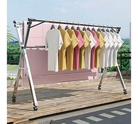 UVCMDUI Tendedero Exterior Extensible, Tenderos de Ropa Plegable con Ruedas, Tenderete Balcon Tendedero Sabanas Cuncial Ahorra Espacio con Ganchos y Clips a Prueba de Viento,2.4m