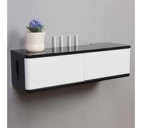 Uvency Consola de Medios Montada en la Pared, Estante Flotante para Componentes de Tv, Gabinete de Almacenamiento de Tv para Cajas de Cable Enrutadores Controles Remotos Reproductores de Dvd Consola