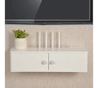 Uvency Decodificador Enrutador Wifi Decodificador de Cable Estante Multimedia Pared Caja de Oclusión Multimedia Gabinete de Tv Montado en la Pared Estante de Pared Estante Flotante Decoraciones Foto