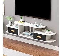 Uvency Estante de Tv Montado en la Pared,Dos Puertas de Gabinete Cajones Gabinete de Soporte de Tv Flotante con Orificio de Alambre,Para Dvd Blu-Ray Player Satellite Tv Box/Amarillo / 120Cm/Black/12