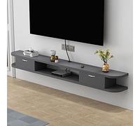 Uvency Estante de Tv Montado en la Pared Soporte de Tv Flotante Centro de Entretenimiento de Madera Consola de Medios Gabinete de Almacenamiento Componente de Aparador de Tv Colgante Moderno Debajo