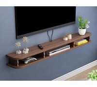 Uvency Gabinete de Soporte de Tv Flotante, Estante de Tv Montado en la Pared con Orificio de Alambre, para Decodificadores Storouter Cajas de Tv por Cable/Nogal/140X22X25Cm/Walnut/140 * 22 * 25Cm
