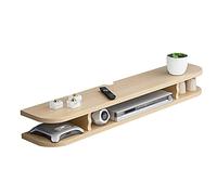 Uvency Gabinete de Soporte de Tv Flotante, Gabinete de Consola de Medios de Oficina de Estante de 2 Capas de Madera con Orificio de Alambre, Ahorre Espacio Adecuado para Restaurantes Familiares Hote