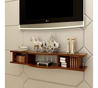 Uvency Mueble de Soporte de Tv Flotante, Gabinete de Tv de Almacenamiento Abierto Estante de Pared de Decodificador, Ahorre Espacio Aplique a la Oficina Cocina Estudio Sala de Estar/Color Madera /