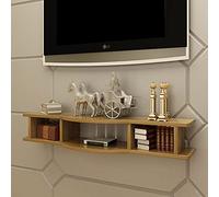 Uvency Mueble de Soporte de Tv Flotante, Gabinete de Tv de Almacenamiento Abierto Estante de Pared de Decodificador, Ahorre Espacio Aplique a la Oficina Cocina Estudio Sala de Estar/Color Madera /