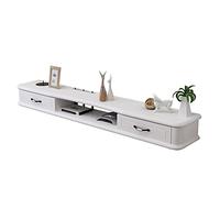 Uvency Mueble de Tv Colgante, Decodificador de Almacenamiento de Enrutador, Gabinete de Tv Montado en la Pared con Orificio para Cable, Soporte de Exhibición de Pared de Fondo de Sala de Estar de Do