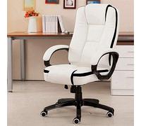 Uvency Silla de Escritorio de Oficina Silla de Jefe de Masaje Silla de Oficina, Silla de Computadora Ergonómica con Elevador Reclinable, Silla de Oficina en Casa Respaldo Ergonómico/White Black Bord