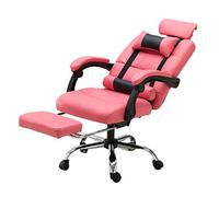 Uvency Silla de Escritorio de Oficina Silla de Oficina, Ergonómica con Reposapiés Silla Giratoria Reclinable para Computadora Silla de Masaje para el Hogar Silla de Entrenamiento para Personal/Pink