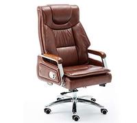 Uvency Silla de Escritorio de Oficina Silla Ergonómica para Computadora, Cómoda Silla de Oficina en Casa, Silla de Jefe Reclinable, Respaldo de Silla de Estudio de Cuero