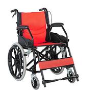 Uvency Silla de Ruedas de Tránsito Silla de Viaje-Plegable Ancianos Portátil de Viaje Scooter Ligero Ancianos Discapacitados Trolley Rueda Rojo/Red/63 * 87 * 82Cm