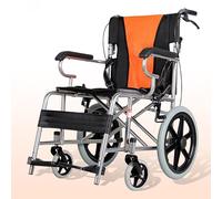 Uvency - Silla de ruedas de transporte de acero, silla de ruedas plegable para niños, silla de ruedas de viaje con reposabrazos fijos y reposapiés para niños, adolescentes (color: D)