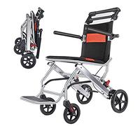 Uvency Silla de Ruedas de Transporte Ultraligera - Silla de Ruedas Portátil Plegable con Freno de Mano - Trolleys para Viajes en Avión para Personas Mayores/Z20