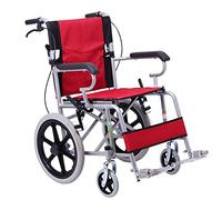 Uvency Silla de Ruedas de Viaje de Tránsito, Silla de Ruedas Plegable para Ancianos, Ligera, Manual, de Viaje, Portátil, sin Aire, Color Negro/Red/60 * 67.5 * 88Cm