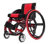 Uvency Silla de Ruedas Deportiva Plegable Ligera, Silla de Ruedas Manual de Aleación de Aluminio para Adultos, Carro de Absorción de Impacto de Rueda Trasera de Liberación Rápida, Capacidad 100 Kg