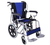 Uvency Silla de Ruedas Transit Travel Chair-Fold Light And Portable Manual Discapacitados Hand Travel Silla de Ruedas Inflable Neumático Sólido con Freno de Mano Naranja/Blue/60 * 67.5 * 88Cm