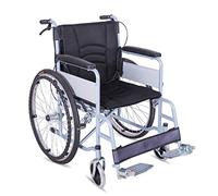 Uvency Silla de Ruedas Transit Travel Chair-Plegable Ligero Portátil Instalación Gratuita Inflable Cuatro Frenos Tubería de Acero Engrosada Vespa para Ancianos Discapacitados/Black/67 * 92 * 105Cm