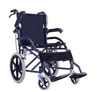 Uvency Silla de Ruedas Transit Travel Chair-Travel Ligero Plegable Portable Old Trolley Discapacitados Scooter Rueda Sólida Pasamanos/Black/58 * 90 * 94Cm