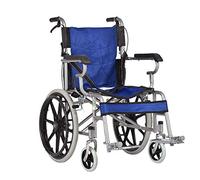 Uvency Silla de Ruedas Transit Travel Chair-Travel Portable Manual Trolley Older Disabled Scooter Neumático Sólido Inflable Gratis Negro/Blue/58 * 67.5 * 88M
