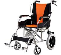 Uvency Silla de Ruedas Tránsito Silla de Viaje-Plegable Ligera Pequeño Anciano Portátil Aleación de Aluminio Ultraligero Manual de Viaje Vejez Carro de Paso Naranja 60X82X89Cm/Orange/60 * 82 * 89Cm