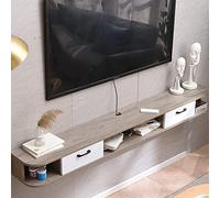 Uvency Soporte de Tv Flotante de Madera para Montaje en Pared, Consola de Medios de Tv Montada en Pared de 120 Cm, Estantería Deo Y Video - Entrega Completa de la Máquina/120Cm B/B