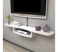 Uvency Soportes de Tv Flotantes con Almacenamiento Abierto Gabinete de Entretenimiento de Madera Montado en la Pared con Gestión de Cables Estante de la Unidad de Tv para el Hogar Y la Oficina Estan