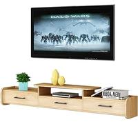 Uvency Unidad de Tv Montada en la Pared Consola Multimedia Montada en la Pared con Orificio para Cable Oculto 47.2''/55.1", Estante Flotante para Componentes de Soporte de Tv, Estantes Flotantes de Al