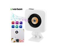 UVERBON Portable CD Player with Built-in HiFi Speakers and Wall Mount - White
