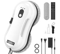 Uverbon Robot Limpiacristales, 5600Pa Robot Limpiador de Ventanas con Pulverización Automática, 3 Modos de Limpieza, Sistema de Seguridad, Detección Inteligente de Bordes, Control Remoto e 10 Trapo