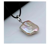 UVERLY Colgante Barroco Cuadrado Natural Perla de Agua Dulce Colgante Gran Grano Púrpura Perla Señoras Colgante Collar