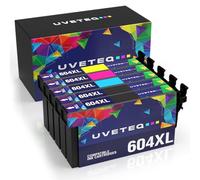 UVETEQ 604XL Cartuchos de Tinta Compatible con Epson 604XL 604 XL para Epson Expression Home XP-2200 XP-2205 XP-3200 XP-3205 XP-4200 XP-4205, Workforce WF-2910 WF-2930 WF-2935 WF-2950 (Pack 5)