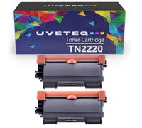 UVETEQ TN2220 TN2210 Cartucho de Toner Negro Compatible para Brother TN2220 TN2010 para Brother DCP-7055W DCP-7065DN HL-2130 HL-2135W HL-2240D MFC-7360N MFC-7460DN MFC-7860DW DCP-7060D (2 Unidades)