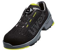 Uvex 1 BOA S1 SRC - Zapatos de seguridad ligeros, para hombre y mujer, color negro/lima, verde lima y negro., 40 EU