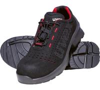 Uvex 1 Duo S1 - Zapatillas de seguridad para zonas ligeras, deportivas, ligeras y flexibles, negro rojo, 45 EU