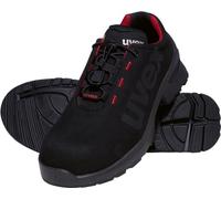 Uvex 1 Duo S2 - Zapatillas de seguridad para zonas ligeras, deportivas, ligeras y flexibles, negro rojo, 42 EU