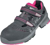 Uvex 1 Sandalias de mujer S1 85608 Gris, Rosa (85608) 43 (Weite 11)