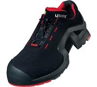 Uvex 1 X-tended Zapatos Profesional de Seguridad S3 SRC - Zapatilla Deportiva de Trabajo - Punta Antiaplastamiento de Composite - Negro - Rojo