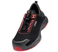 Uvex 1 zapatilla de seguridad S3 de X-Craft para un uso más intenso, deportivo, ligero y flexible, P Negro Rojo P, 42 EU